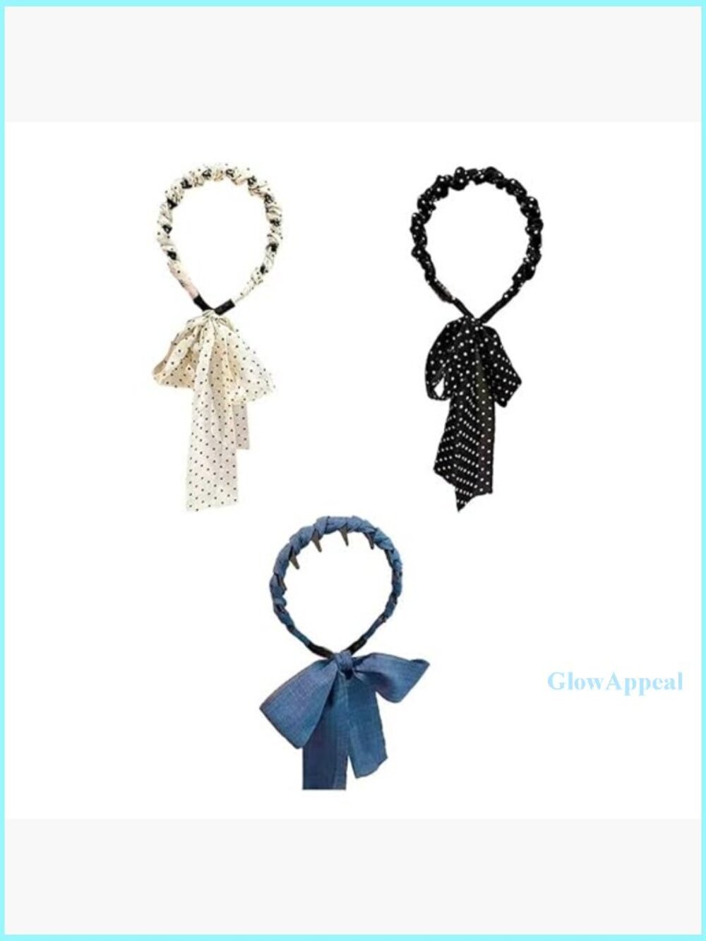 3-Piece Long Ribbon Headband Set, Soft Chiffon Hair Ties for Women